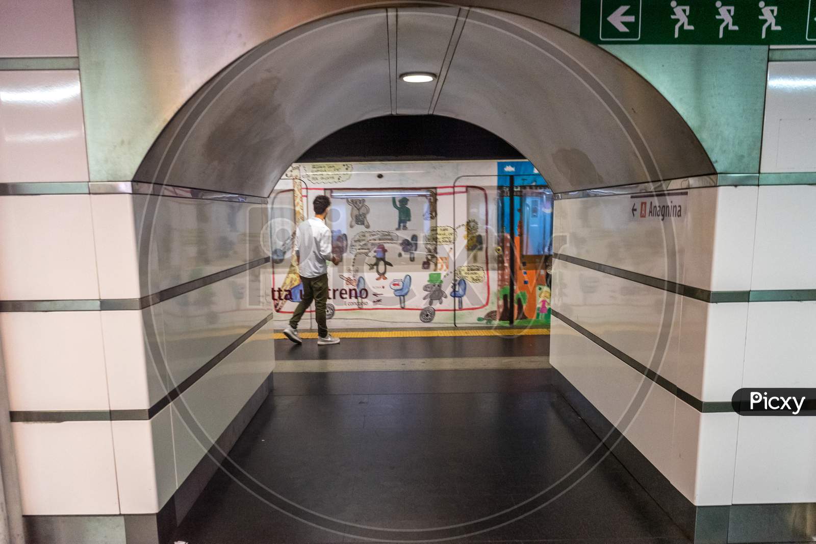 Rome, Italy - 23 June 2018:Anagnina Subway Station Termini In Rome,Italy