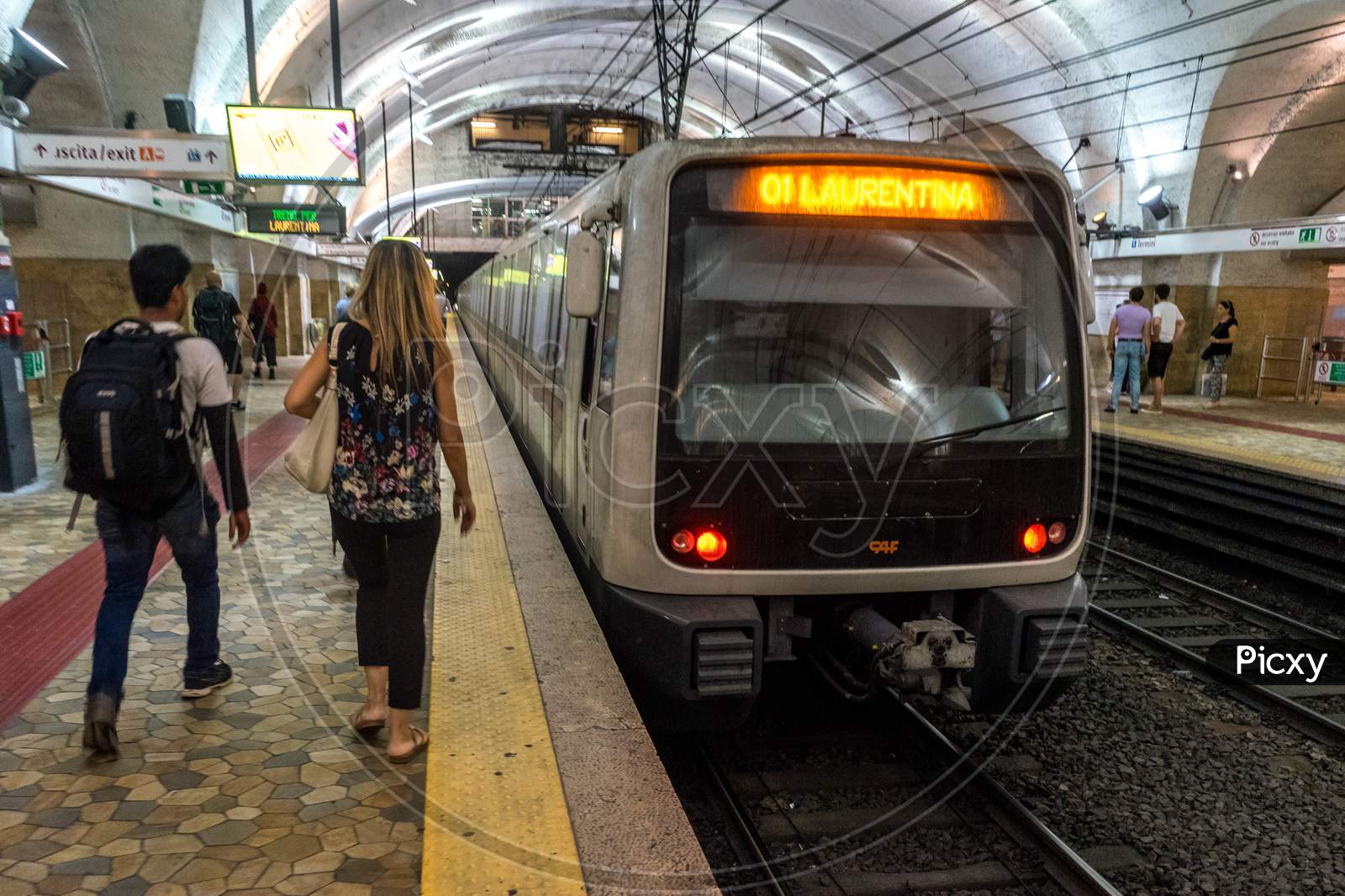 Rome, Italy - 23 June 2018: Laurentina Subway Station Termini In Rome,Italy
