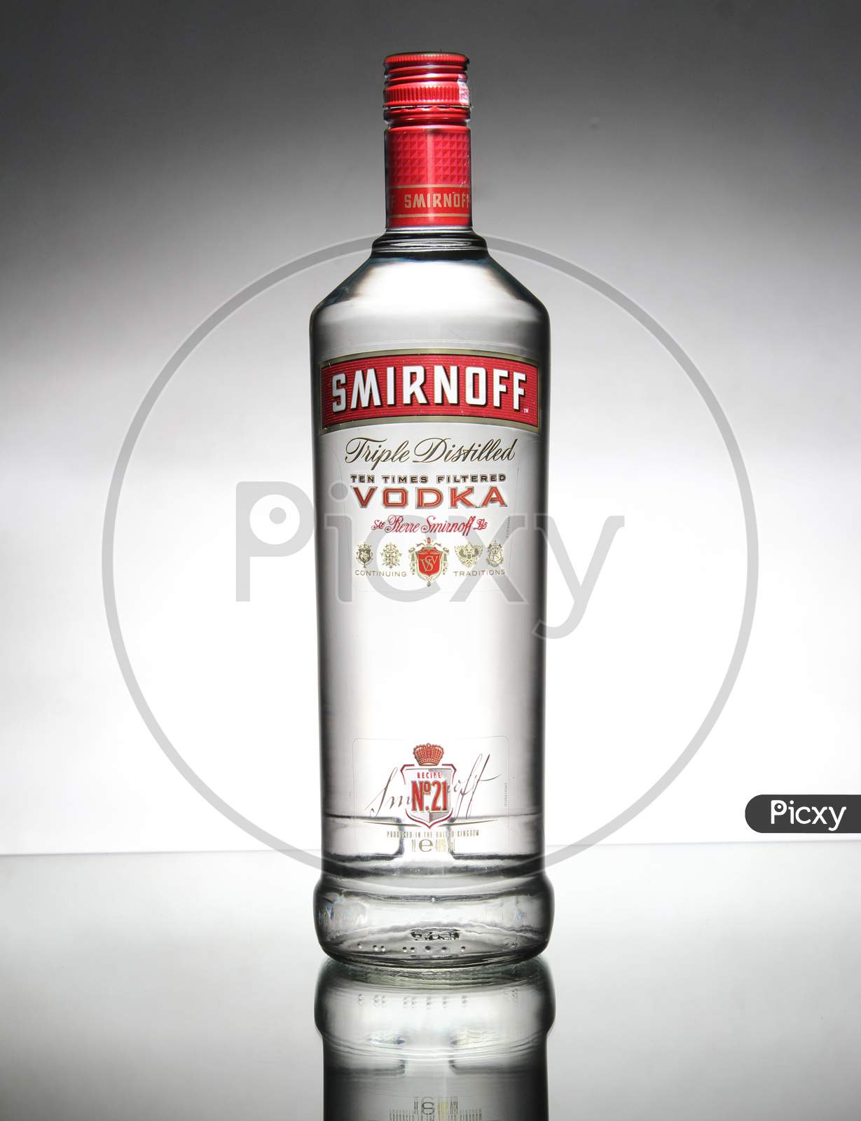 Premium Smirnoff vodka bottle