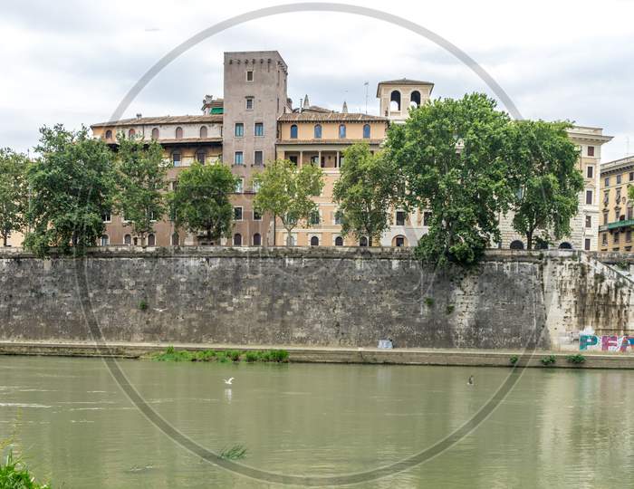 Rome, Italy - 23 June 2018: Banks Of The Tiber River In Rome, Italy
