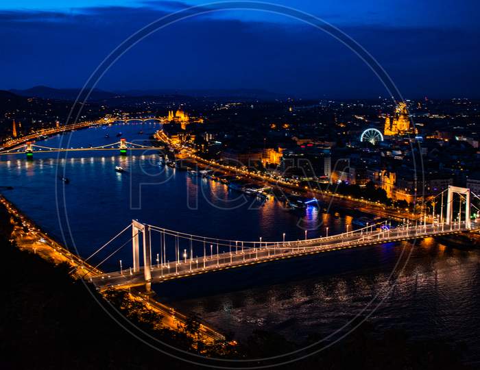 Beautiful nightscape of Budapest, Hungary