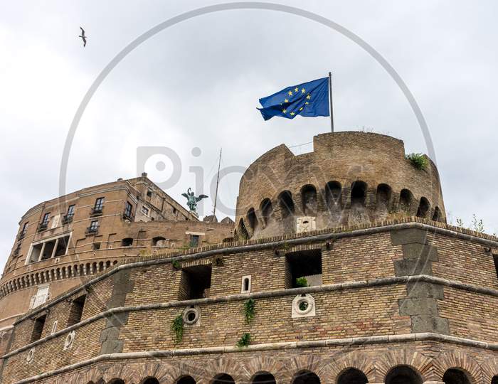 Rome, Italy - 23 June 2018: The Castel Sant Angelo, Mausoleum Of Hadrian In Rome, Italy