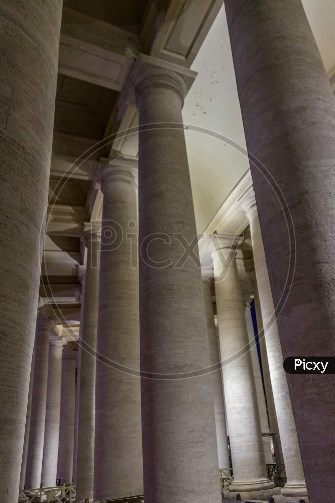 Italy, Rome, Night, Vatican, Large White Columns