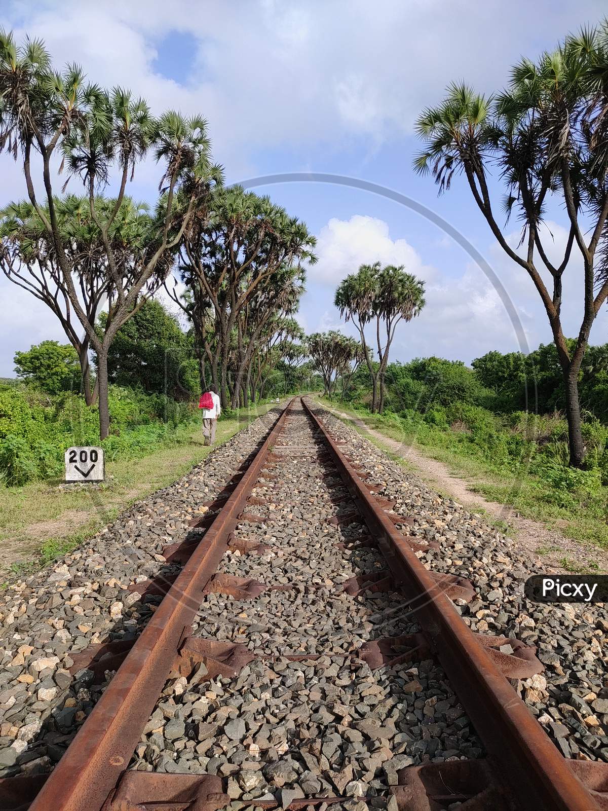 Railway track plus human