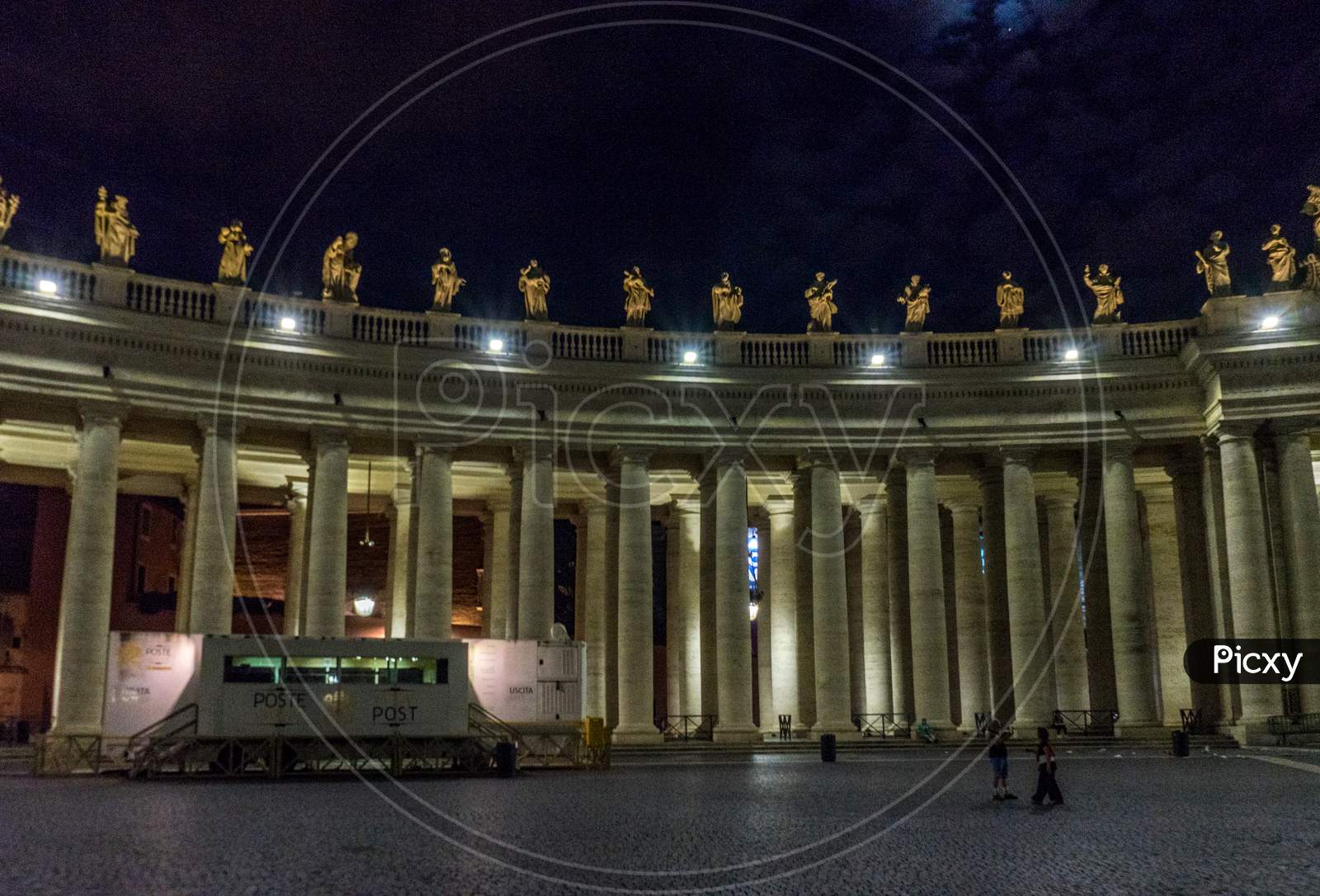 Vatican City,Italy - 23 June 2018: St.Peters Square In Vatican City At Night