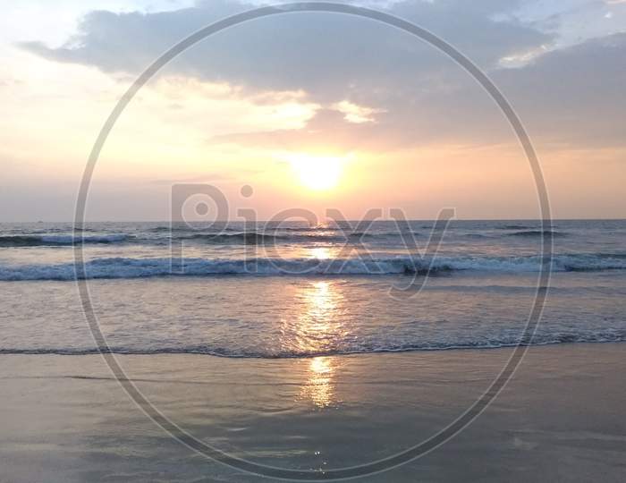 Sunset at Utorda beach Goa