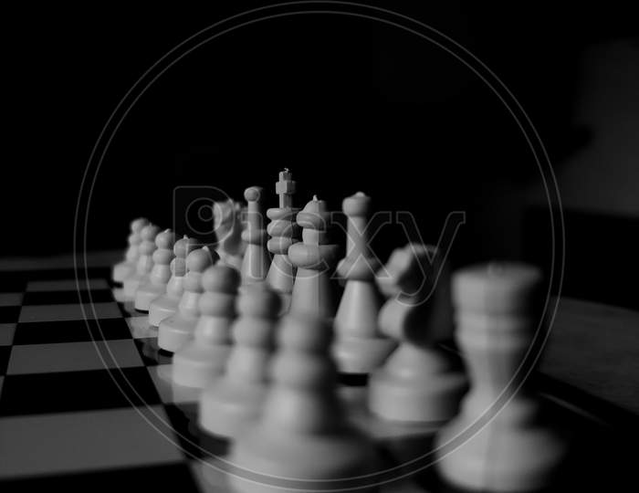 Chess pieces macro shot