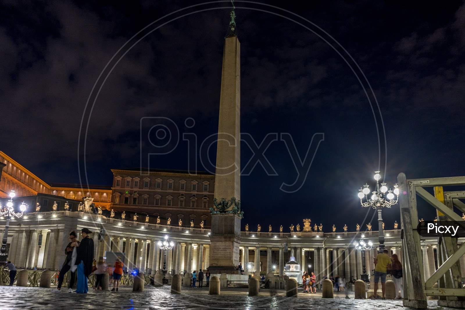 Vatican City,Italy - 23 June 2018: The Obelisk At St.Peters Square In Vatican City At Night
