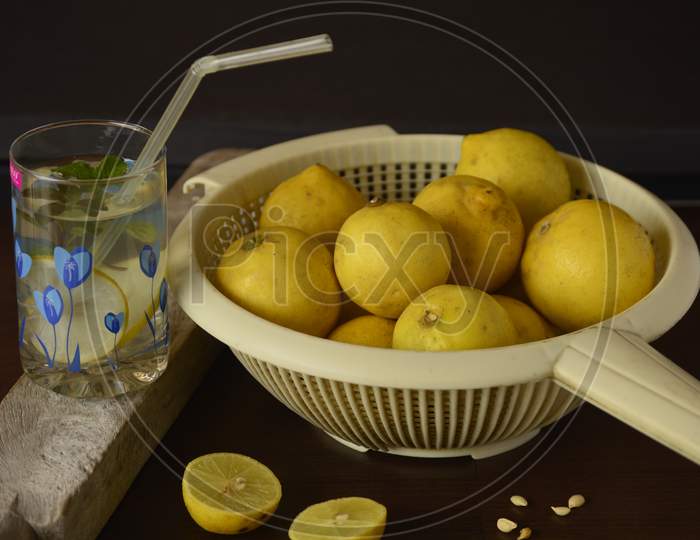 Lemon in a basket