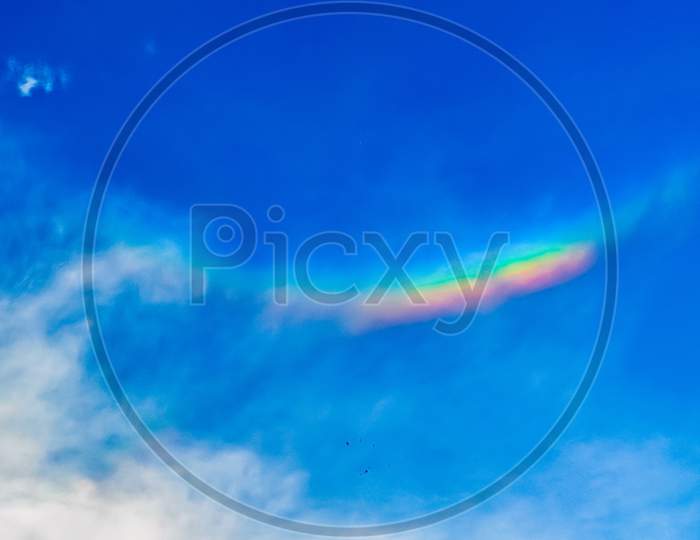 Sky with beautiful natural rainbow