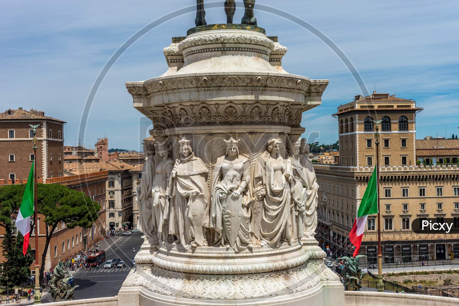 Rome, Italy - 23 June 2018: Piazza Venezia, Facade Of Tomb Of The Unknown Soldier In Rome,Italy