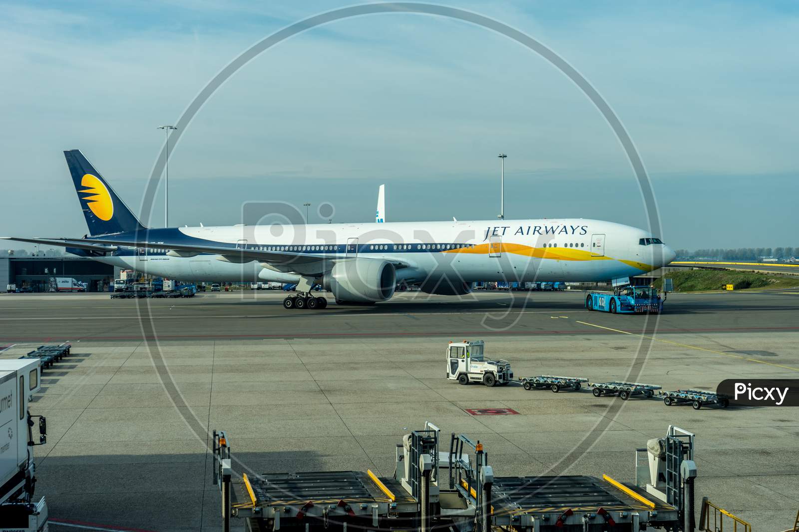 Schiphol, Amsterdam, Netherlands - 4 November 2018 : Indian Jet Airways Plane At The Airport Dock