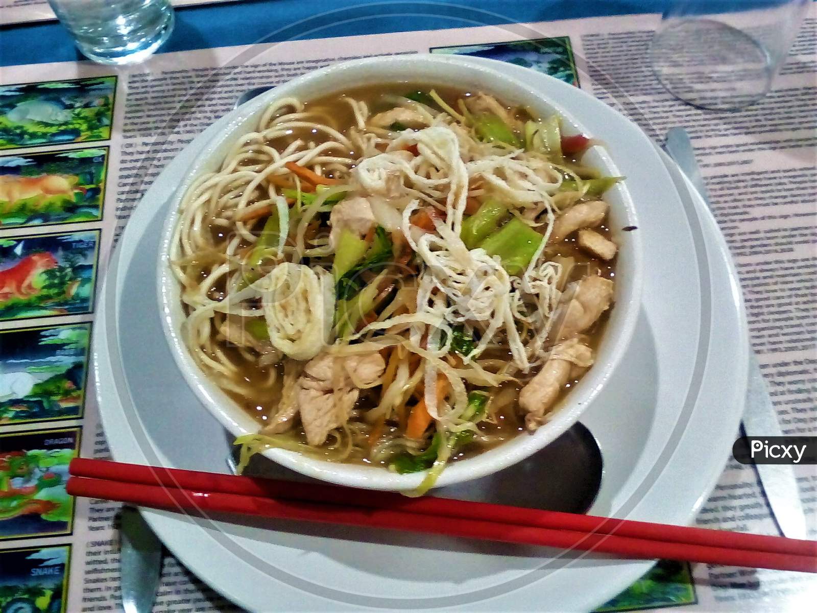 Chicken Thukpa noodles