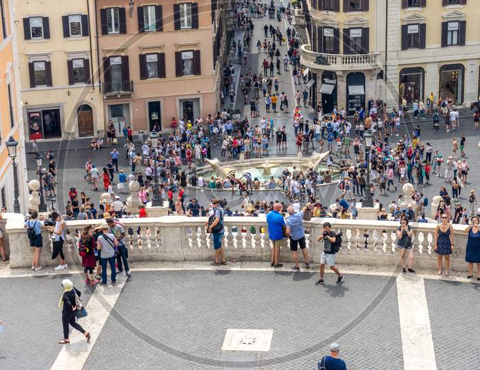 Rome, Italy - 24 June 2018: The Spanish Steps In Piazza Di Spagna In Rome, Italy