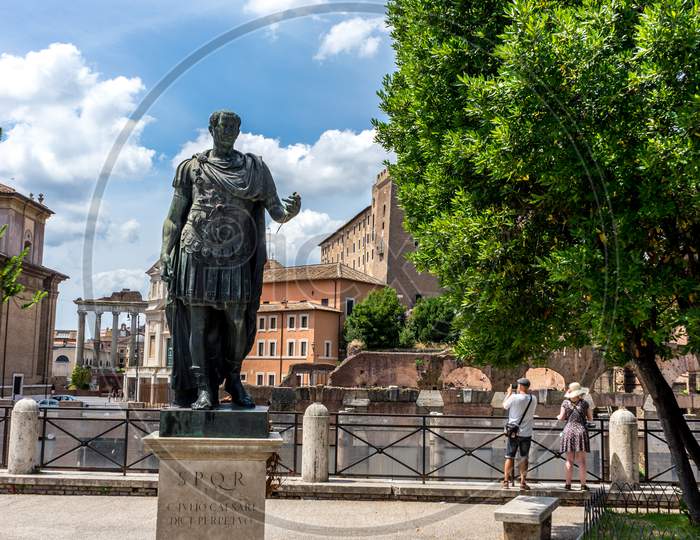 Rome, Italy - 23 June 2018: Forum Of Julius Caesa In Roman Forum, Rome, Italy