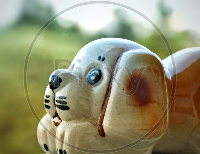 Toy Dog made of clay.