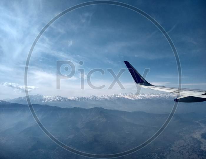 Aerial view of himalayas