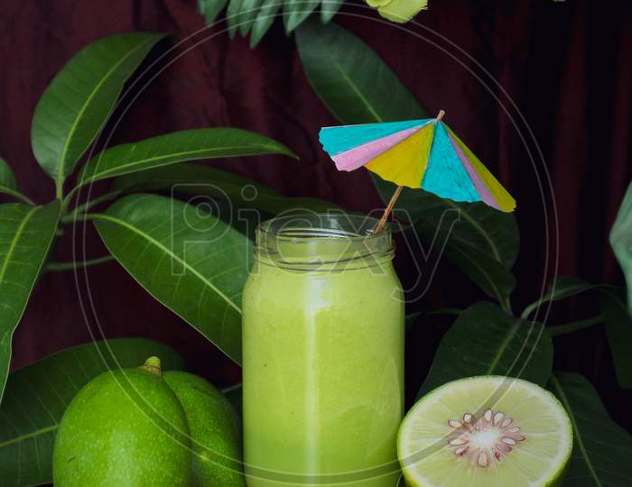 Healthy Green Mango Juice .