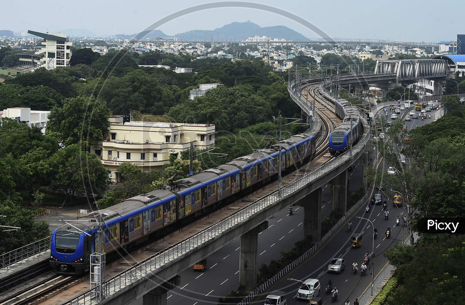 Metro Trains Run On Tracks Following Resumption Of Chennai Metro Services After Over Five Months Suspension Due To Covid-19 Outbreak, In Chennai, Tuesday, Sept. 8, 2020