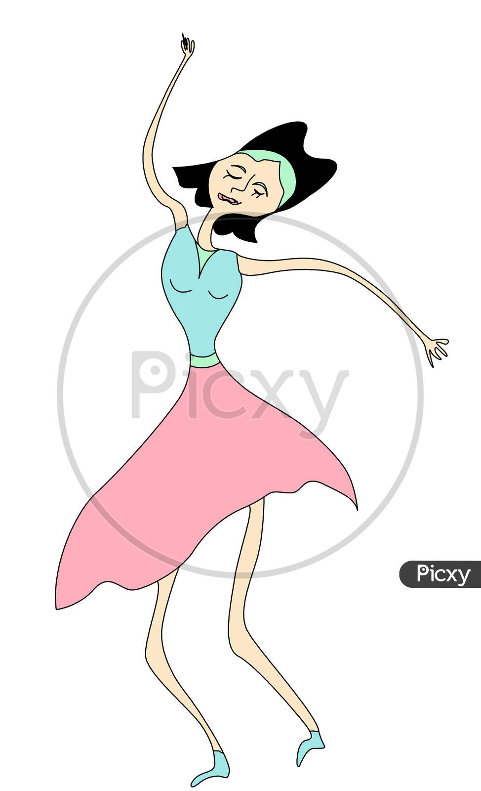 Pretty Girl Clip Dancing Pose