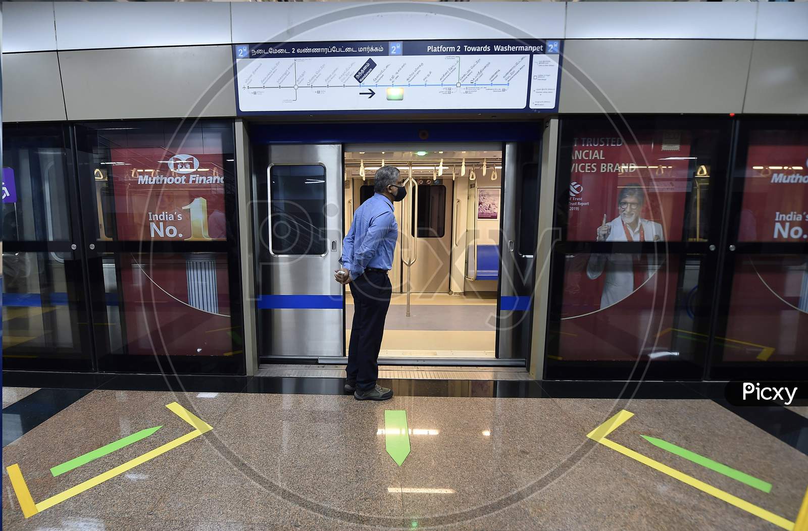 Commuters Travel In Metro Train Following Resumption Of Chennai Metro Services After Over Five Months Suspension Due To Covid-19 Outbreak, In Chennai, Tuesday, Sep.8, 2020.
