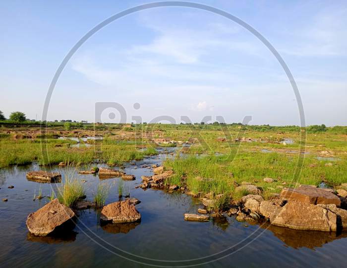 River pond nature environment image