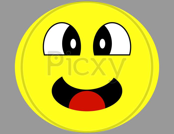 Happy Face Simley Or Emoji With Tongue Out Trendy Flat Style Icon. Smiling Emoji Symbol For Your Web Site Design, Logo, App Ui.