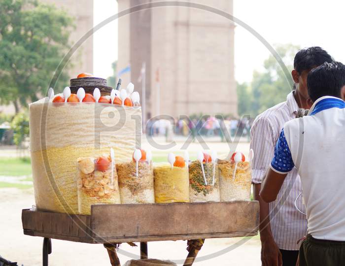 Indian Street Food Sellers In Delhi