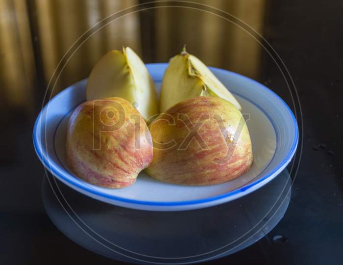 Chopped Apples In A Plate