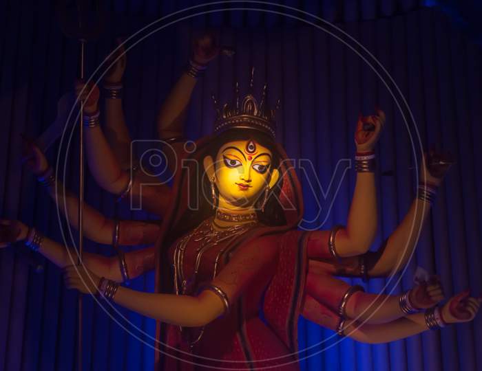 Face of Hindu Goddess Durga