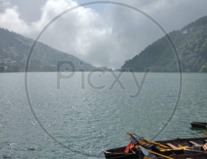 Boats in lake, nainital lake, uttarakhand