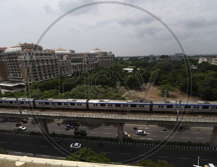 Metro Trains Run On Tracks Following Resumption Of Chennai Metro Services After Over Five Months Suspension Due To Covid-19 Outbreak, In Chennai, Tuesday, Sept. 8, 2020