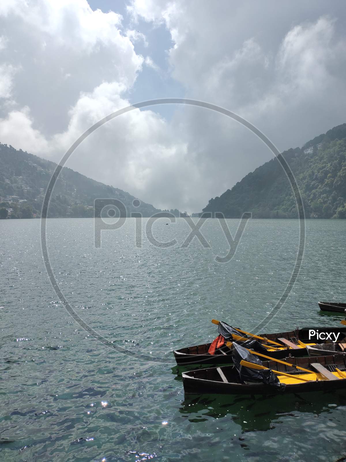 Boats in lake, nainital lake, uttarakhand