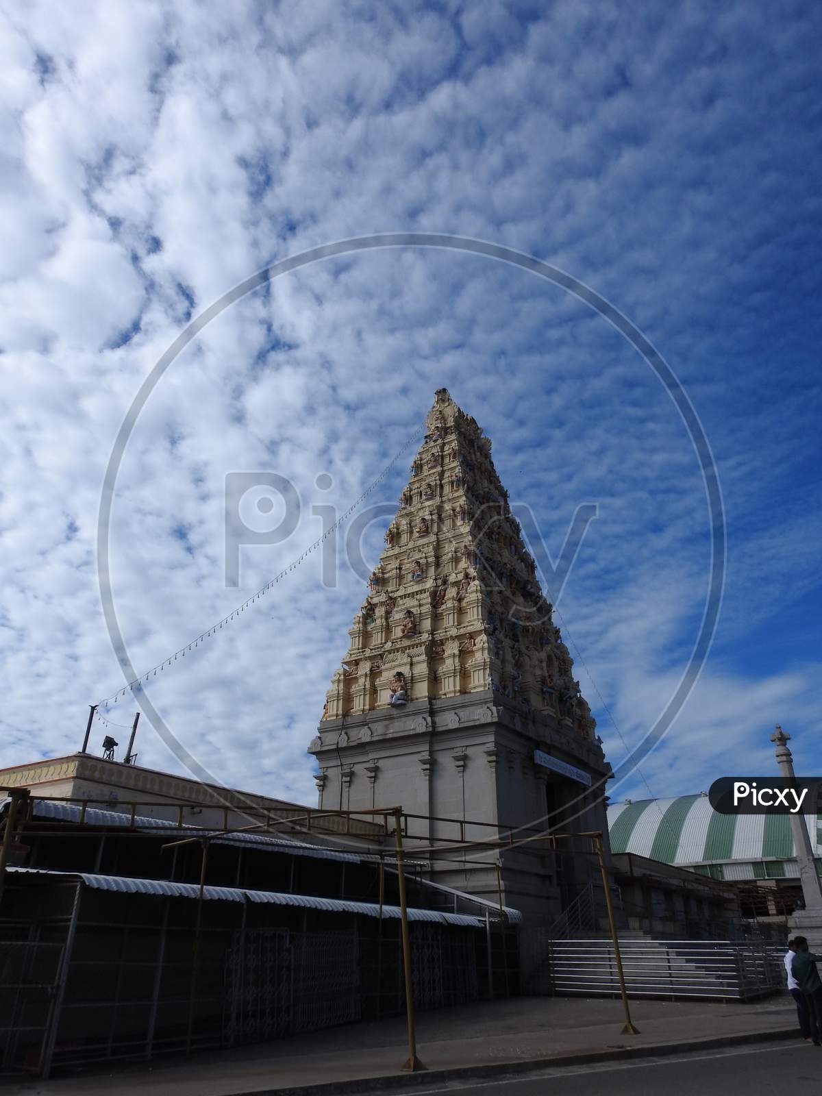 Beautiful view of Heaven Cloud Sky and Mahadeshwara Temple. Famous the ancient and sacred temple of Sri Male Mahadeshwara is a pilgrim centre.