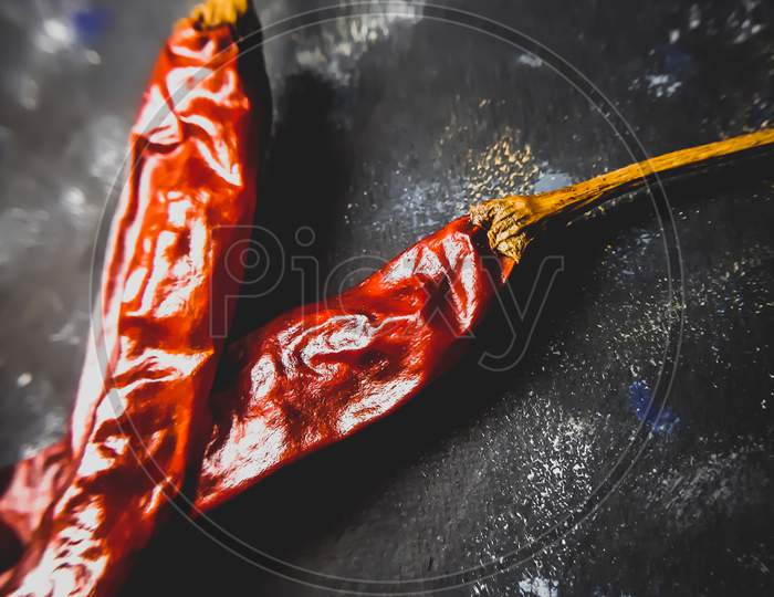 Cayenne pepper macro photography with its details.
