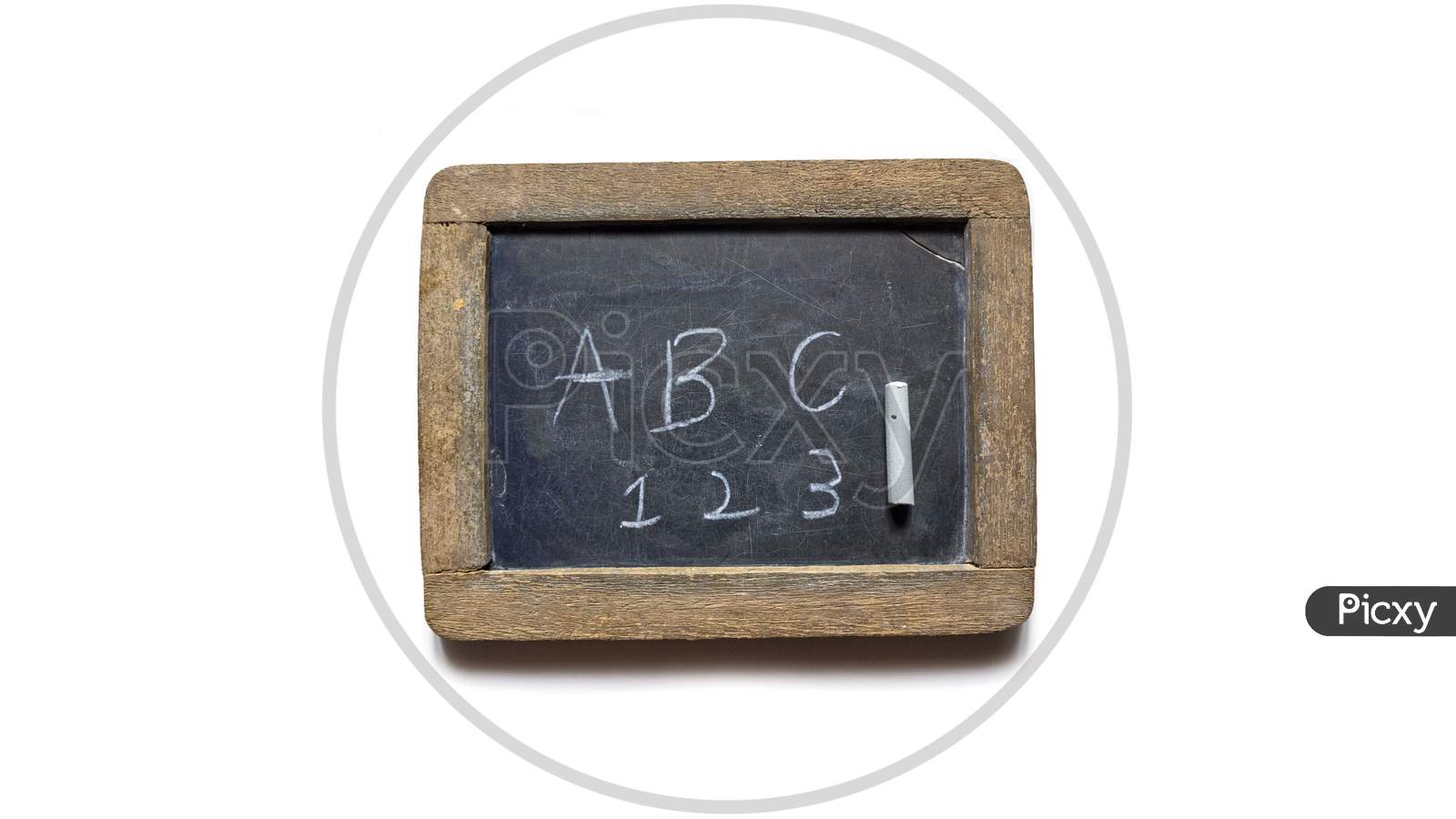 Wooden Slate Slate With Letters And Numbers On It