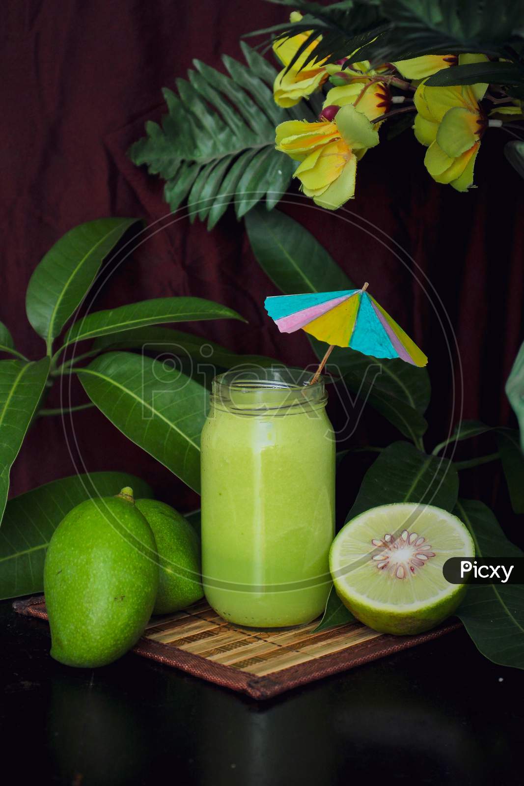 Healthy Green Mango Juice .