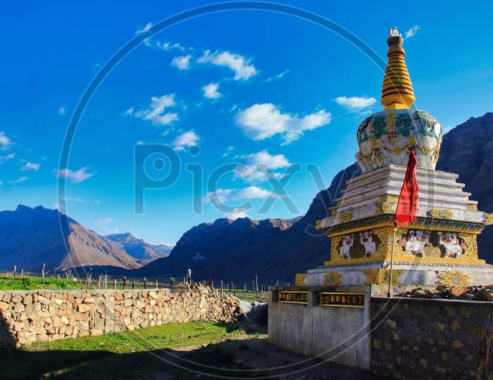 Spiti valley villages and old monetary, Himachal Pradesh, India