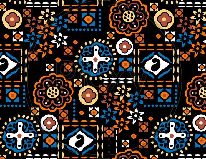 Flower butti motif design in textile