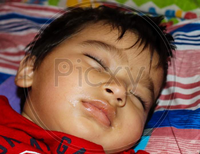 close up of baby boy sleeping