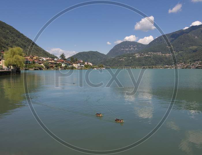 Lugano Lake View From Riva San Vitale Village