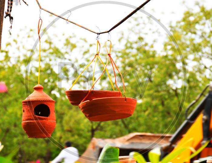 Crafts Clay Natural Nest House for Robin and Other Garden Birds