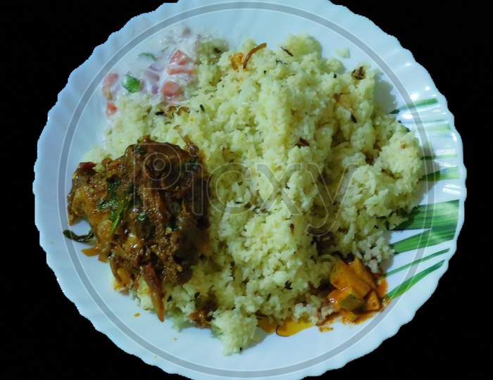 Delicious Food( Biriyani) In A Bowl