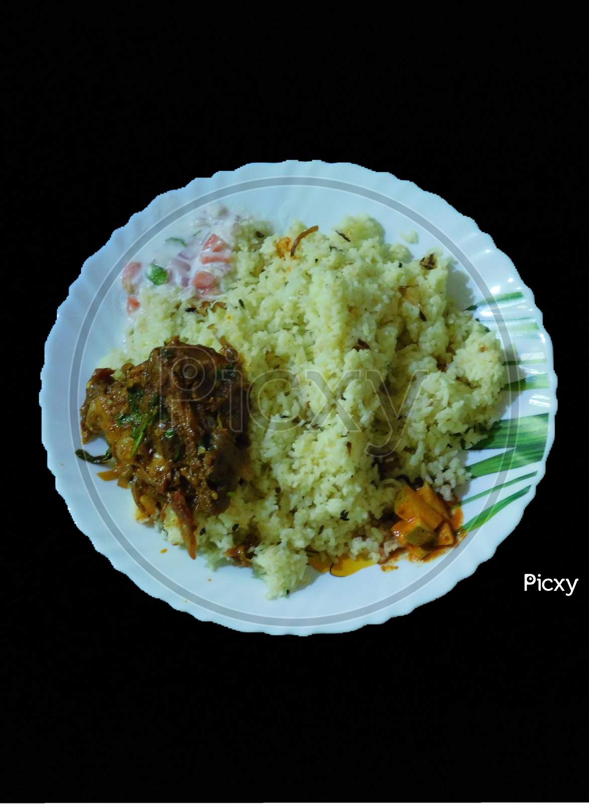 Delicious Food(Biriyani) In A White Bowl