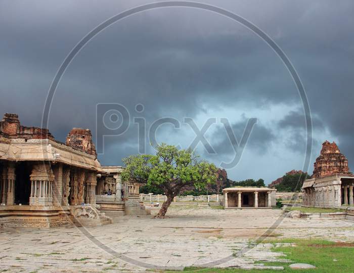 Hampi historical site of Vijayanagar in Karntaka, near Tungabhadra river , World Heritage site, India