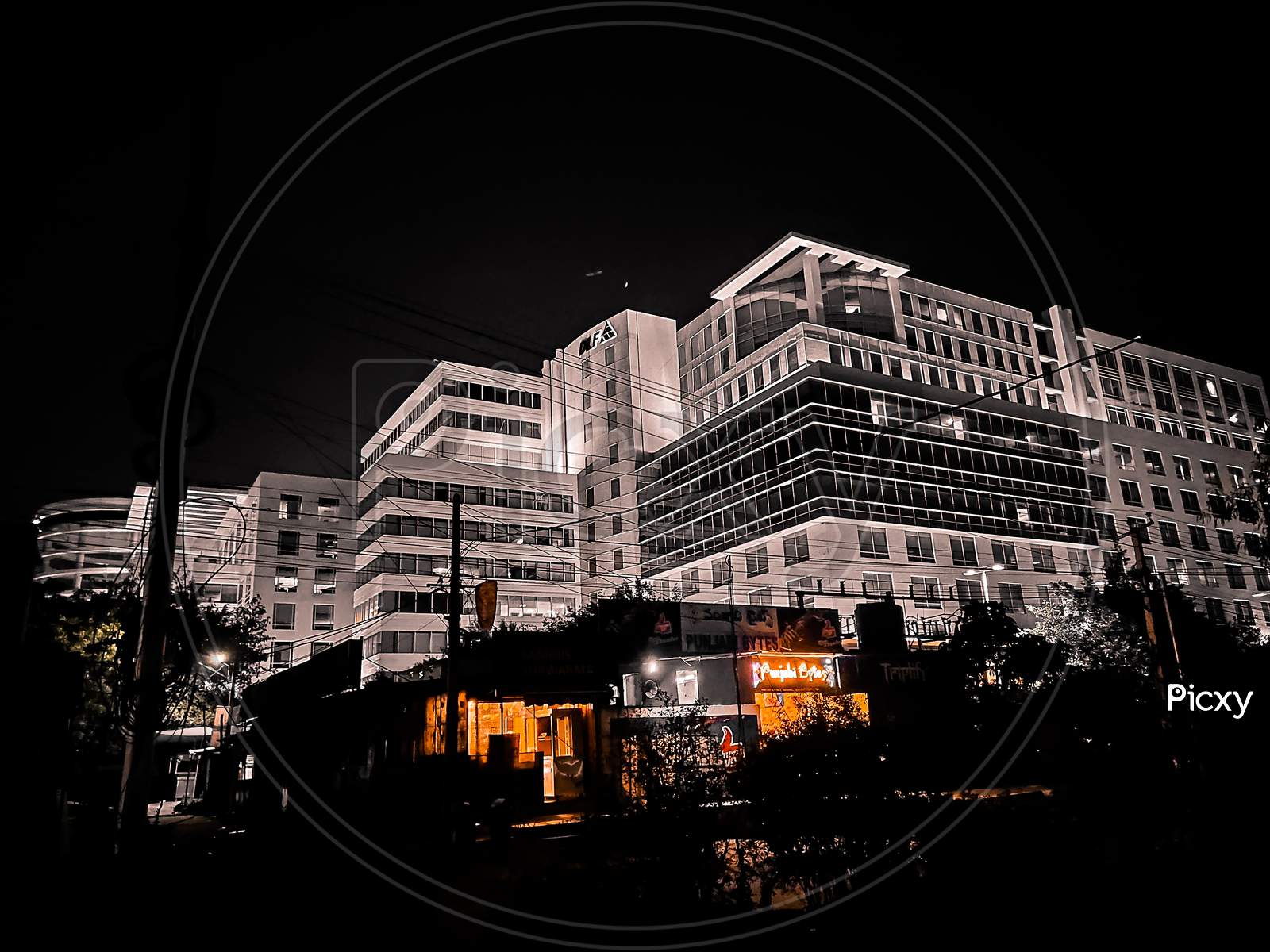 DLF Cyber city Hyderabad in night.