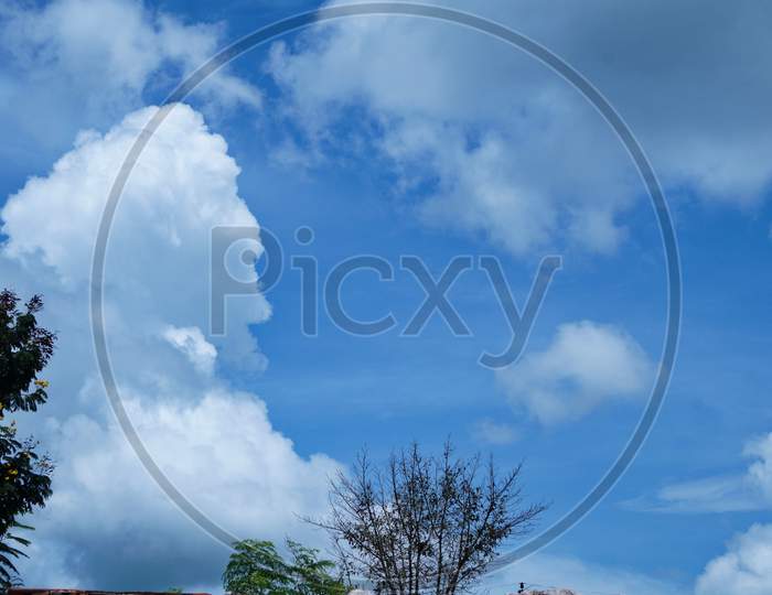 Beautiful sky with white clouds for background