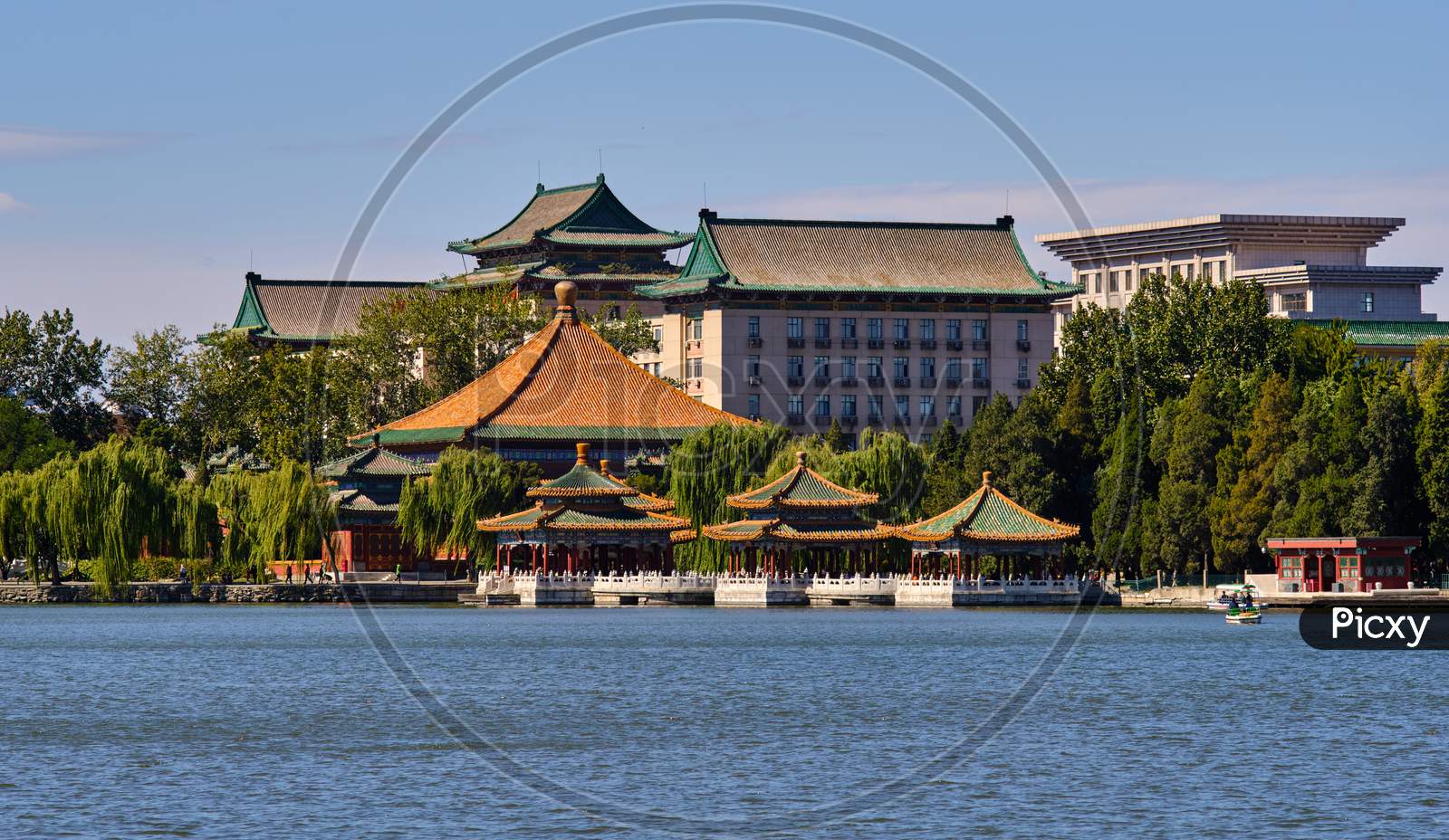 Five-Dragon Pavilions At Beihai Lake In Beihai Park In Beijing