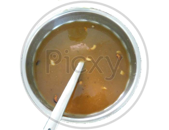Delicious Food(Payasam) In A Bowl On White Background
