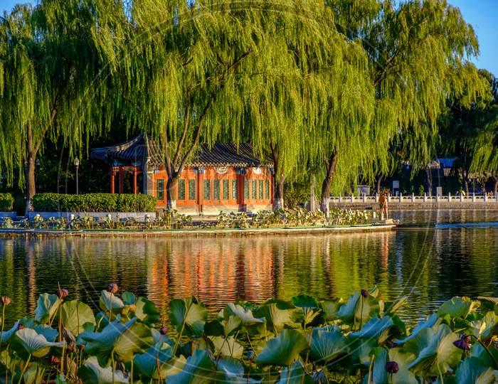 Shichahai Historic Scenic Lake Area In Central Beijing, China